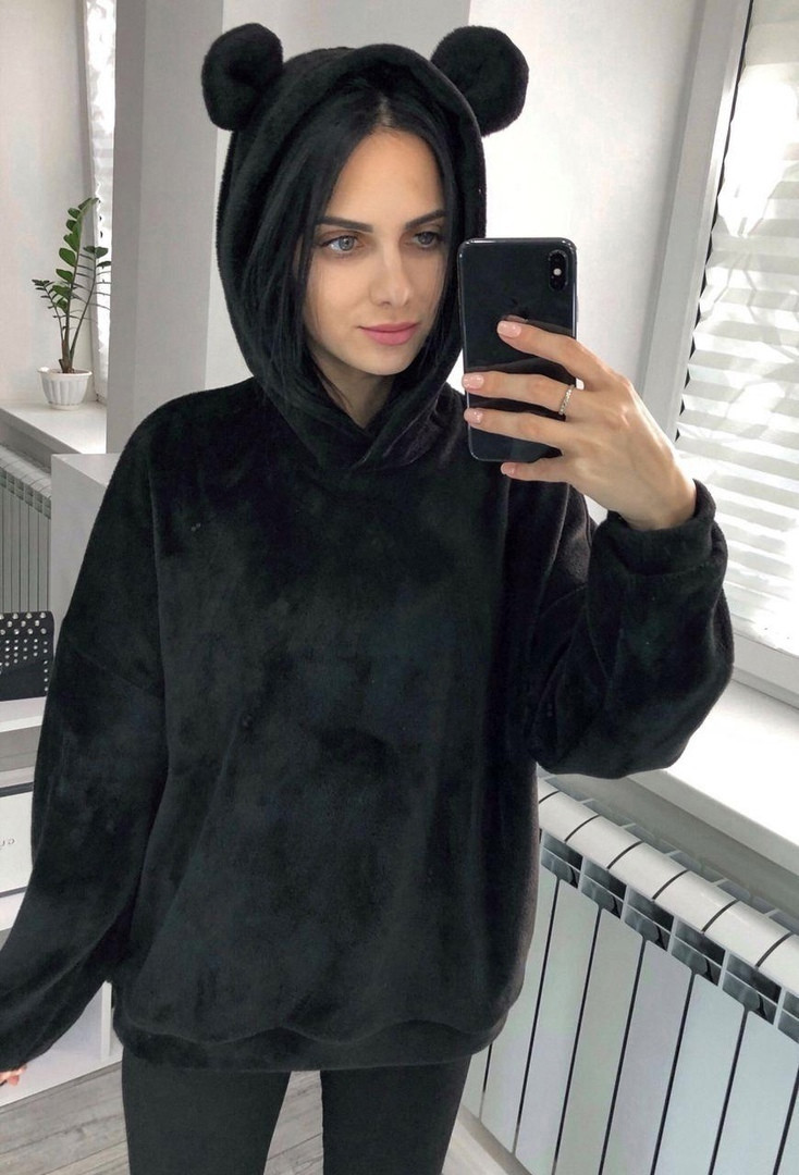 Худі з вушками велюрова, фото 1