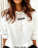 Моднный жіночий світшот з принтом "BASIC", фото 7