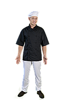 Куртка кухарська чоловіча літо ґудзик. XXL (чорна)