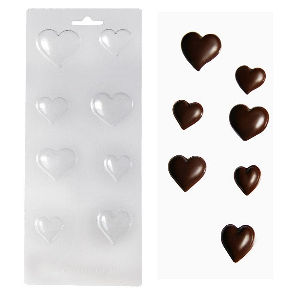 Пластикова форма для шоколаду "Випукло серце" арт. ВВВК02062044001