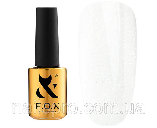 База для гель-лаку F.O.X Color Shimmer Base 14 мл № 001, молочна з мікроблеском
