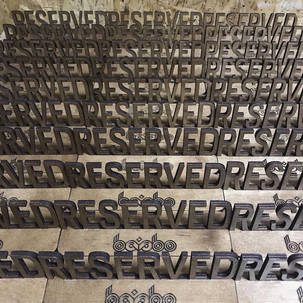 Табличка Reserved, резерв столу 20см 5мм