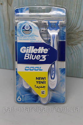 Станки для гоління Gillette blue3 COOL 6шт (блістер)