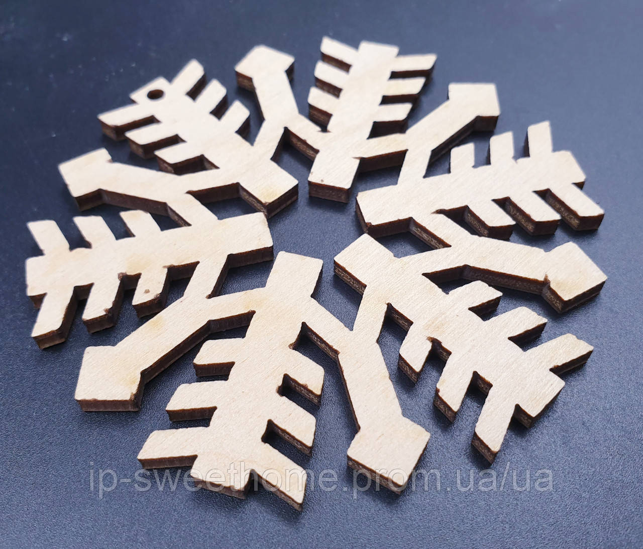 Підвіска дерев'яна (сніжинка) 18 заготівля для декору | під фарбування | для декупажу