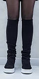 Жіночі стильні зимові черевики — панчохи Tom Ford із натуральної замші чорного кольору, фото 6