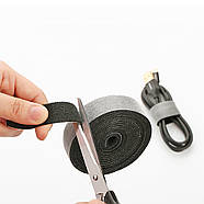 Стяжка на липучці Ugreen органайзер для кабелів 2м (чорний) LP124, фото 6