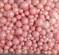 Харчова кондитерська посипка цукрові кульки мікс рожеві