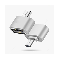 Перехідник USB2.0(AF) OTG => microUSB(M), Silver, Пакет