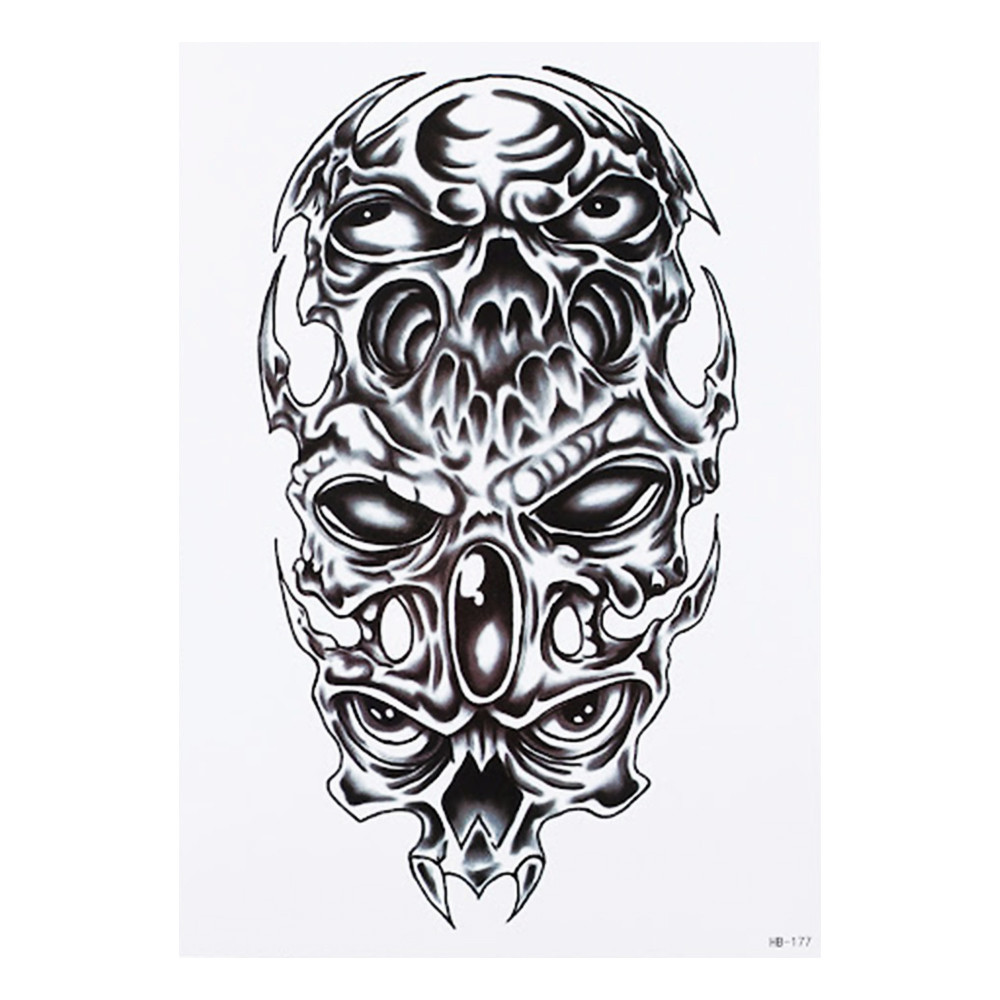 Тимчасове тату Triple demon skull (HB-177, 21x15 см)