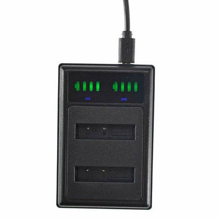 Зарядний пристрій Alitek LCD USB для двох акумуляторів Sony NP-BG1 / NP-FG1, фото 1
