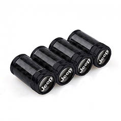 Ковпачки на ніпель для авто Джип Alitek Carbon Style Black Jeep (4 шт.)