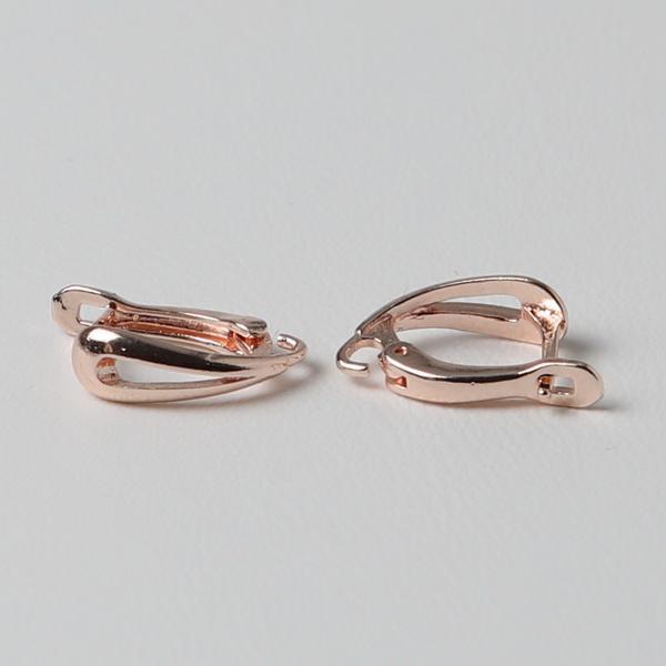 Швензи для сережок Капелька 2 шт. колір рожеве золото розмір 15х12х2 мм, фото 1
