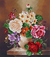 Набір для вишивки бісером "Солодкий аромат" букет, композиція, квіти, часткова викладка, Чехія, 33х40 см