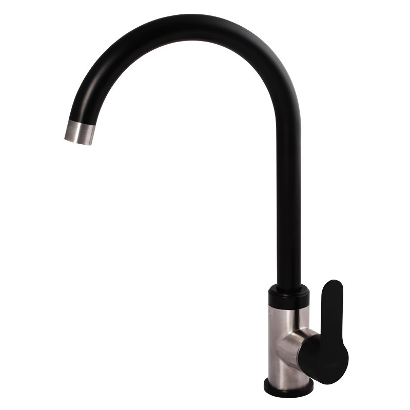 Змішувач для кухні з неіржавкої сталі чорний ZERIX LR74105B