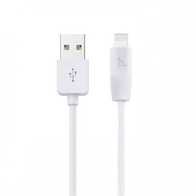 Кабель Usb Lightning HOCO X1 Rapid 2.4A 1m (круглий, комплект 2 шт) White