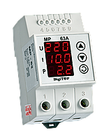 Реле многофункциональное DigiTOP МР-63А, реле контроля и защиты от перенапряжения Диджитоп