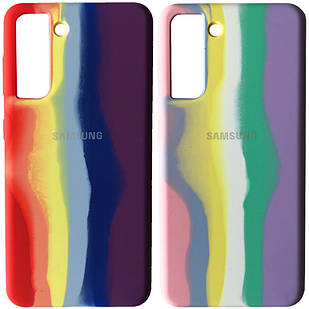 Чохол Silicone Case full Веселка для Samsung Galaxy S21 (G991)