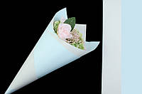 Бумага-калька для букетов двухсторонняя (голубой + белый), 58*58 см, 20 листов