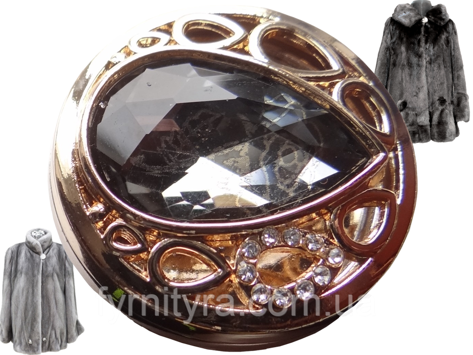 Шубний ґудзик 38mm, gold, No034, фото 1