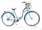 Велосипед жіночий міський VANESSA 26 Sky Blue з кошиком Польща, фото 7