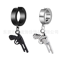 Сережки пістолети без проколювання з неіржавкої сталі 2 шт.