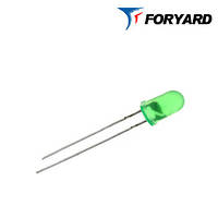 Світлодіод зелений 5mm. FYL-5013 GD 80mcd 60° (570nm, зелений, матовий) круглий, дифузний, FORYARD