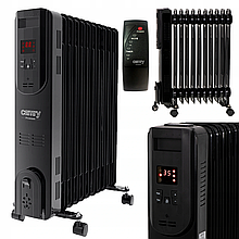 Масляний радіатор, обігрівач Camry CR 7813 (2500Вт, пульт, дисплей, таймер, 11 ребер, Польща)