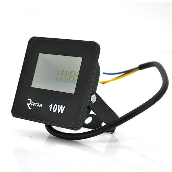 Прожектор SLIM LED RITAR RT-FLOOD10A, 10W, 12xSMD2835, IP65, 1000Lm, 6500K (100%), PF>0.9  Ra>70, 80*90*25mm, фото 1
