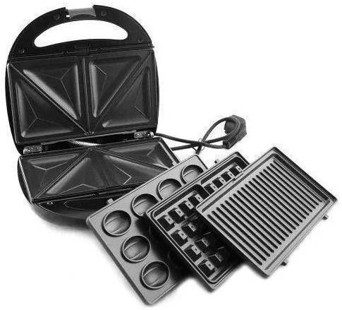 Мультимейкер Rainberg RB-5408 4 в 1 вафельниця, бутербродниця, горішниця, гриль 2200 Вт, фото 1