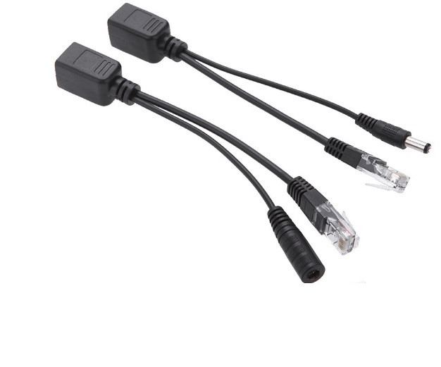 POE-інжектор пасивний (пара) 802.3at (30 Вт) з портами Ethernet 10/100Mbps, black, OEM Q50, фото 1