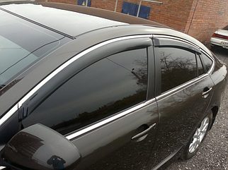 Дефлектори вікон Mazda CX-9 2017 -> З Хром Молдингом (HIC). Вітровики на Mazda CX-9