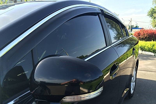 Дефлектори вікон Lexus GS 2012 -2018 З Хром Молдингом (HIC). Вітровики на Lexus GS