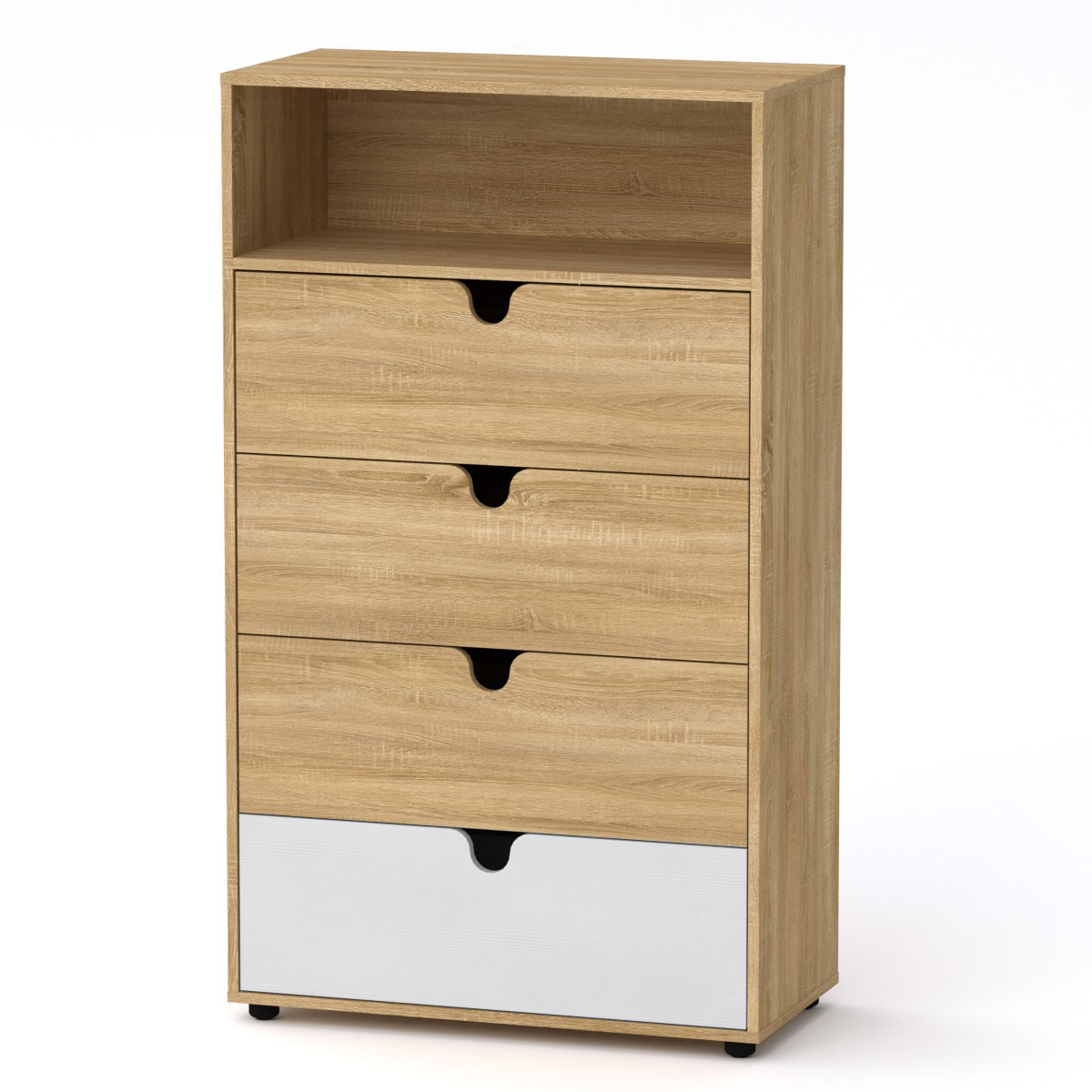 Комод МГ-7 Тумба-1 Компаніт дуб сонома + німфея альба білий (80х40х137,1 см), фото 1