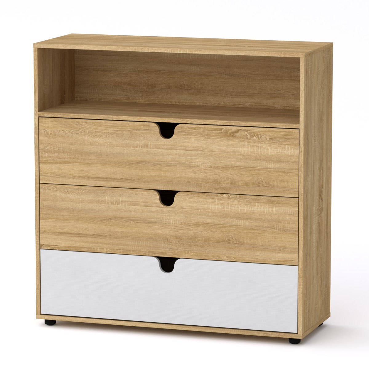 Комод МГ-7 Тумба-3 Компаніт німфея альба + дуб сонома (106,4х40х109,4 см), фото 1