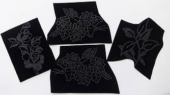 Термоаплікація квіти велюр в асортименті