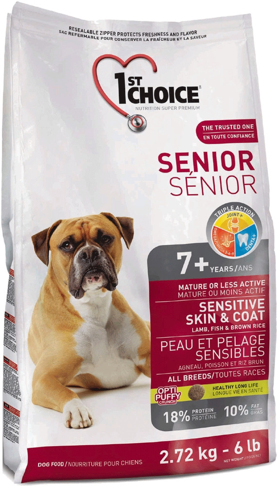 1st Choice Senior Sensitive Skin & Coat Корм для літніх собак усіх ...