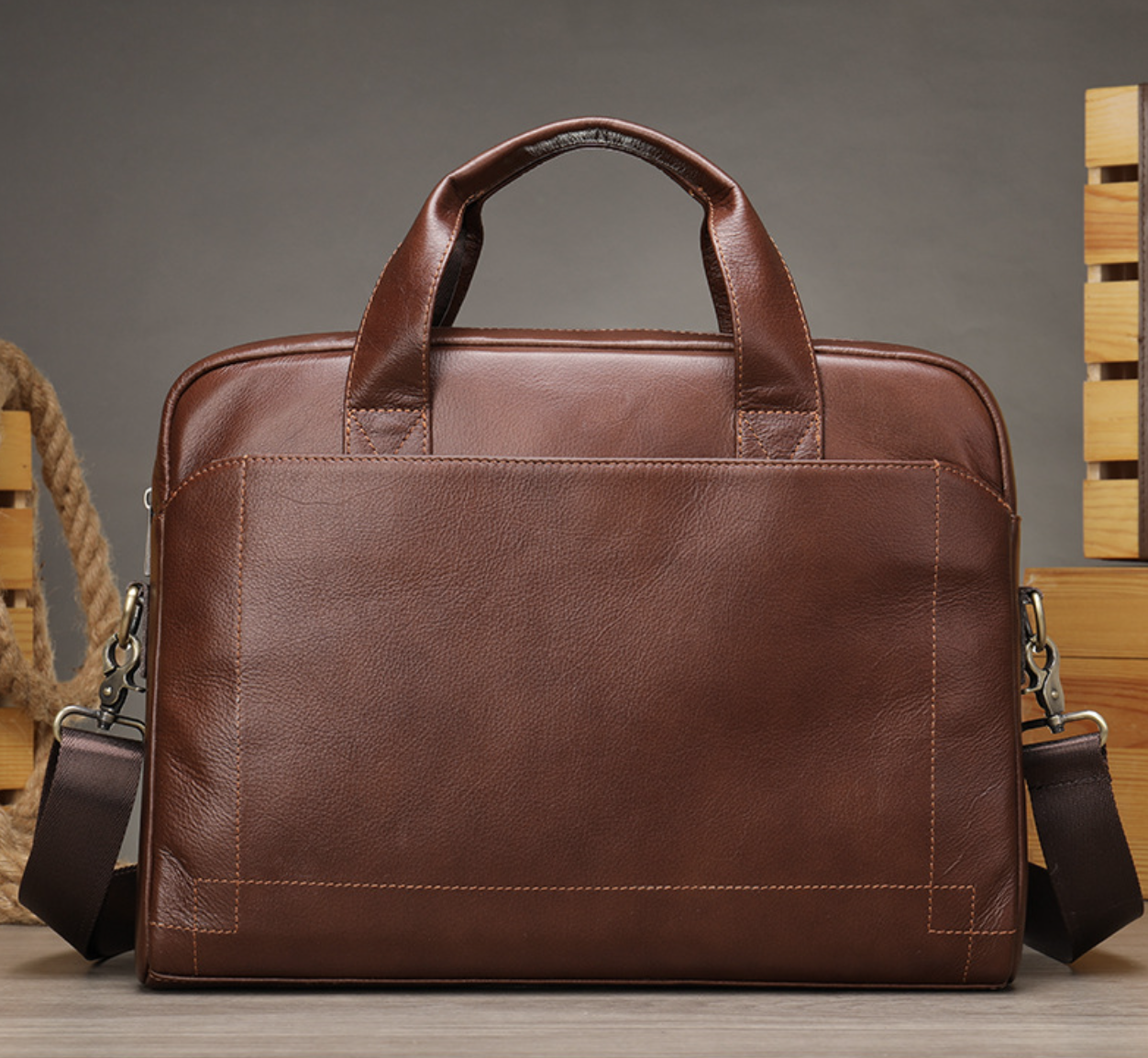Чоловіча шкіряна сумка портфель для документів Marrant - Світло-коричневий