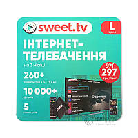 Карта с промо кодом на Интернет-телевидение SWEET.TV пакет L на 3 мес.