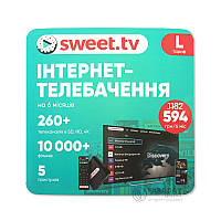 Карта з промо кодом на Інтернет-телебачення SWEET.TV пакет L на 6 міс.