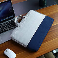 Сумка-чехол для ноутбука 14" дюймов - серый с синим