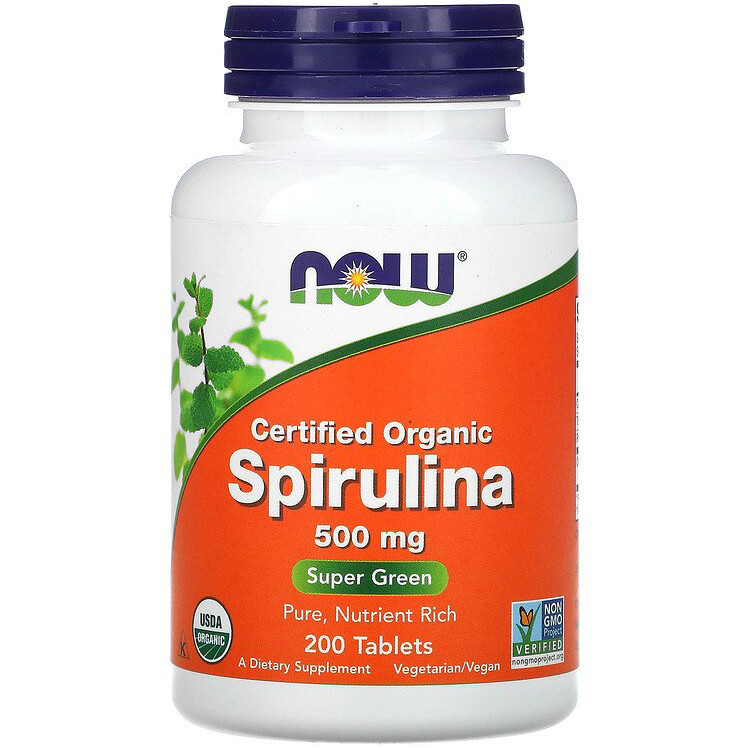 Спіруліна - NOW Spirulina 500 mg / 200 tabs