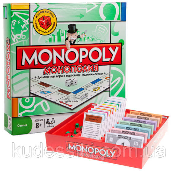 Настільна гра Монополія monopoly класична з металевими фішками як Husbro