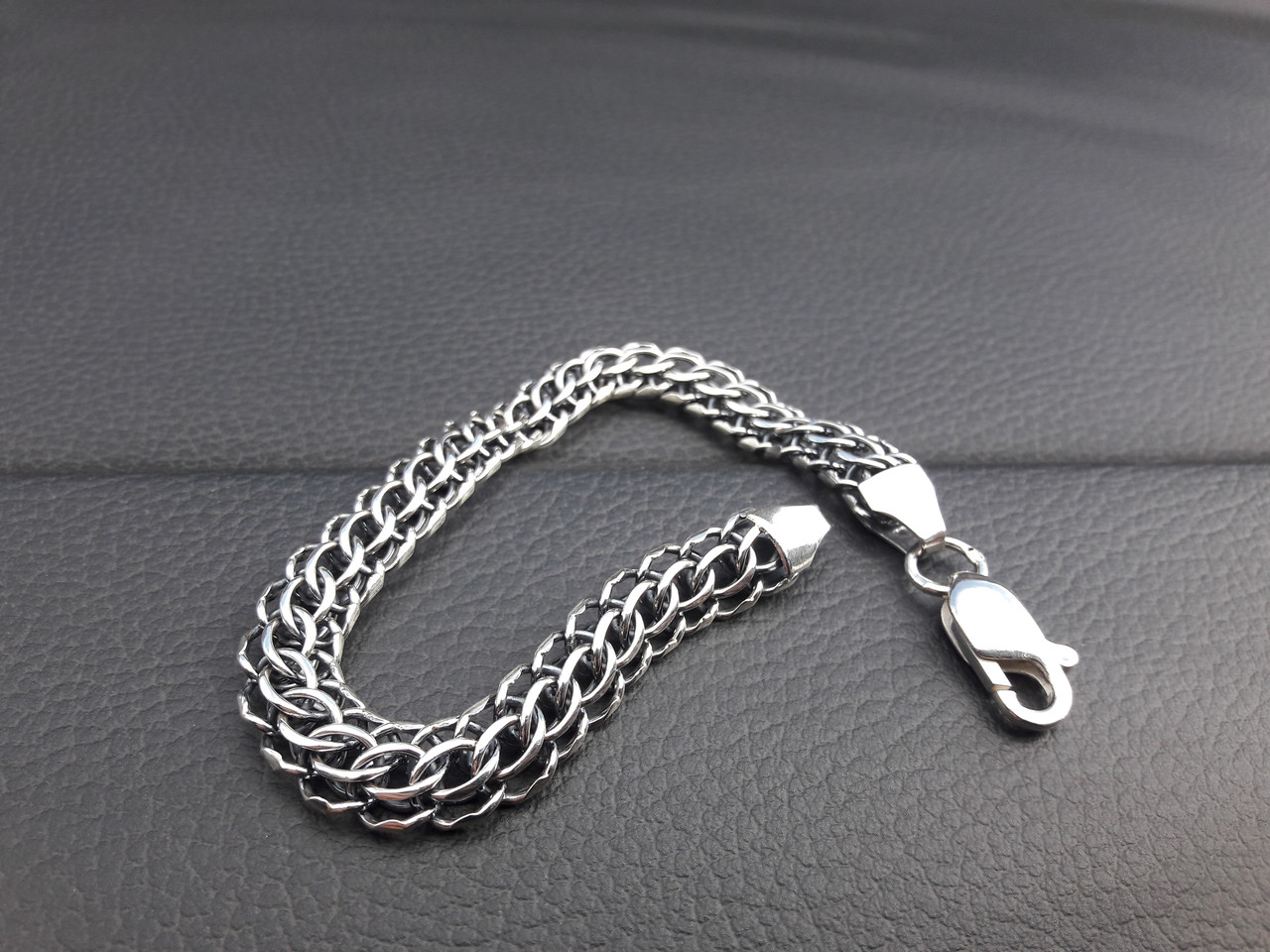 Серебряный браслет Питон (Венеция), из серебра 925 пробы, 18 см, 26 гр