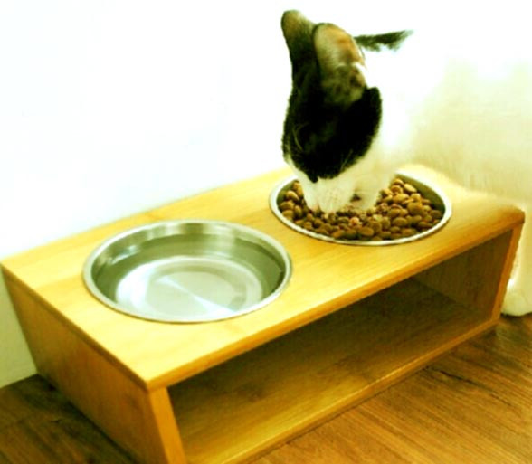 Підставка під миски для кішок "Кура" каррі