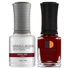 Набір лак + гель-лак Lechat Perfect Match 06 Royal Red — темно-червоний, матовий, 15 мл