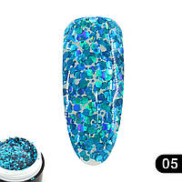 Глиттер гель Global Fashion 5 гр, Glitter gel 05