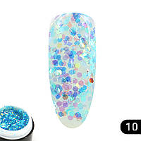 Глиттер гель Global Fashion 5 гр, Glitter gel 10