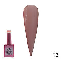 Каучуковая база для гель лака френч, Rubber Base Coat French, 15 мл., Global Fashion 12