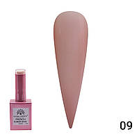 Каучуковая база для гель лака френч, Rubber Base Coat French, 15 мл., Global Fashion 09