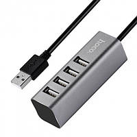 USB HUB Hoco HB1 довжина 0.8 метра 4 USB Чорний